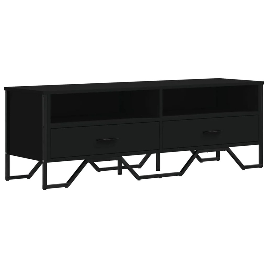 vidaXL TV-Schrank Schwarz im Industrial Design aus Holzwerkstoff und Metall, B/T/H: 122 x 34 x 41 cm - Bild 2
