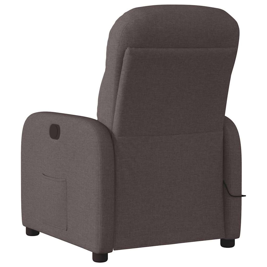 vidaXL Massagesessel Dunkelbraun mit Liege- und Vibrationsfunktion aus Stoff B: 66 cm, T: 88 cm, H: 95 cm - Bild 5