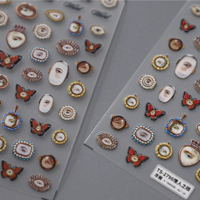 Rhstoe Nail Art Aufkleber, 3D Reliefs, Glänzend, Unisex - Bild 1