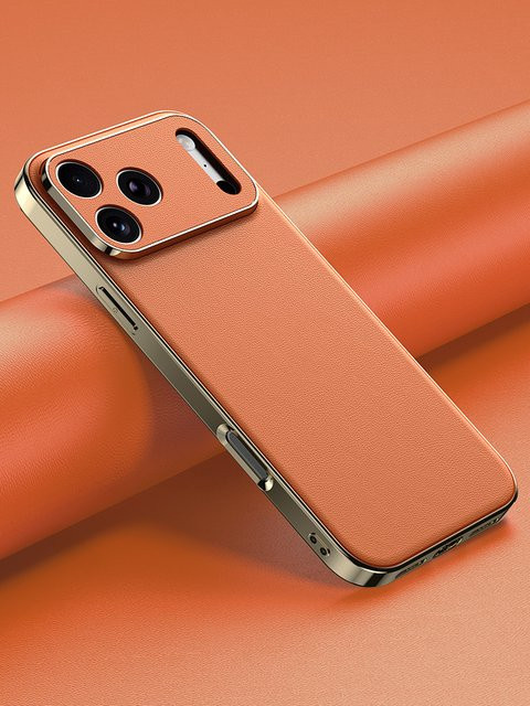 Luxuriöse Leder-Handyhülle für Apple iPhone 17, 16, 15, 14 Pro Max und Air 17 Pro mit vollständigem Linsenschutz in Schwarz - Bild 1