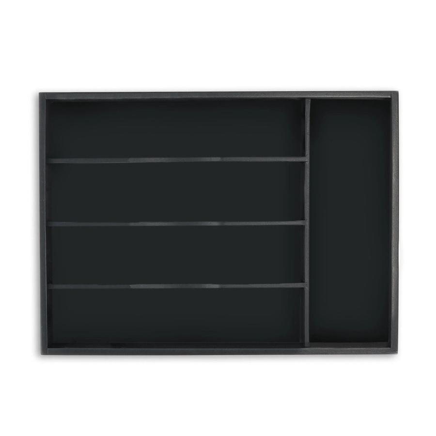 Relaxdays Besteckkasten aus Bambus in Schwarz mit 5 Fächern, B/T/H: 34 x 25 x 4,5 cm - Bild 2