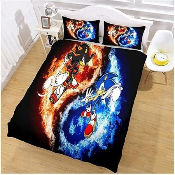 Sonic Drei Serie Bettwäsche-Set dreiteilig für EU Single, Multicolor, B/H: 135 x 200 cm - Bild 1
