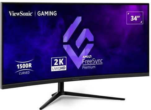 Viewsonic VX3418C-2K Gaming-Monitor, 34 Zoll, 3440 x 1440 Pixel, VA-Panel, 180 Hz, Schwarz - Bild 1