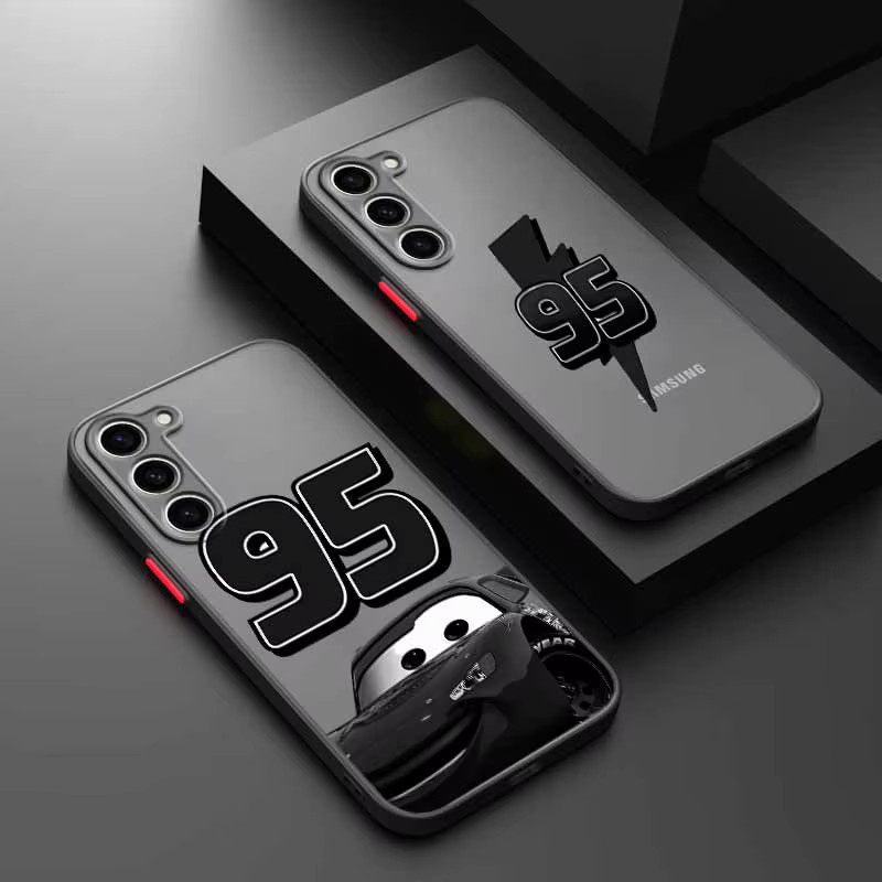 Mattierte durchscheinende Handyhülle Cars Lightning McQueen für Samsung Galaxy S25 S24 S23 S22 S21 S20 S10 FE Ultra Plus Lite - Bild 1