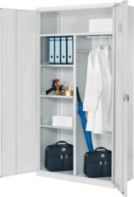 Kappes ErgoPlus Akten- und Kleiderschrank aus Stahlblech in Lichtgrau RAL 7035 mit Scharniertüren, Kleiderstange und Regalböden, B/T/H: 100 x 50 x 195 cm - Bild 1