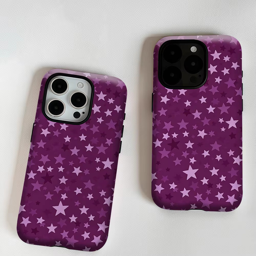 Potdemiel Aurea Case Matte Bumper MagSafe kompatible iPhone Hülle in Lila Sternenoptik - Bild 6