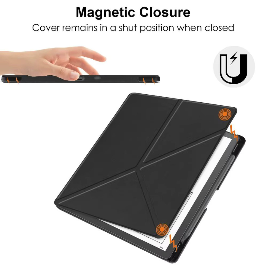 Smart Case für Kindle Scribe 2022, 10,2 Zoll, Magnetische Multi-Folding Stand Schutzhülle mit Auto Wake/Sleep Funktion, stoßfest, in Schwarz oder Gold - Bild 3