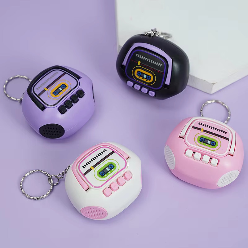 Fishsheep Schlüsselanhänger, Mini-Radio-Rekorder, Lila, Kunststoff - Bild 1
