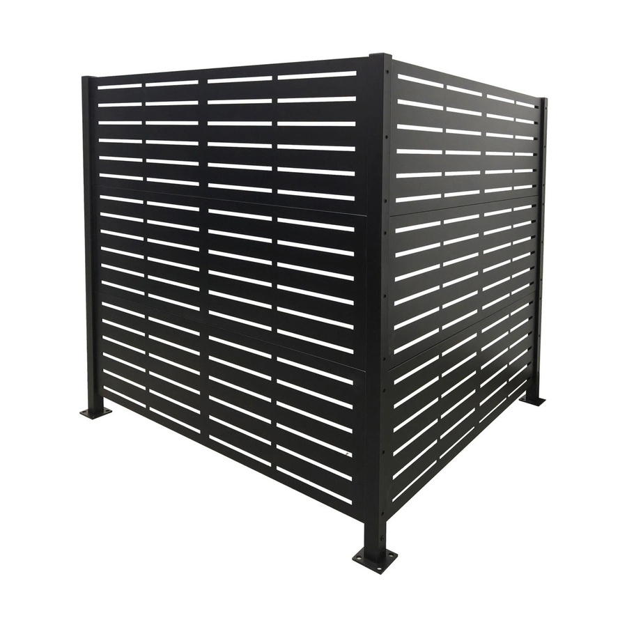 Relaxdays Mülltonnenverkleidung aus Metall in Schwarz, B/T/H: 120 x 120 x 4 cm - Bild 2