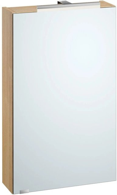 Erst-Holz Badschrank Spiegelschrank mit LED-Beleuchtung und Steckdose in Eiche Dekor - Bild 1