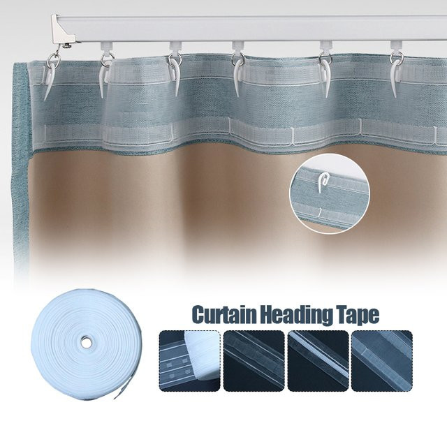 Transparentes Nylon Vorhangband mit Stange für DIY Plissee und Faltenzug, Farbe: Transparent - Bild 1
