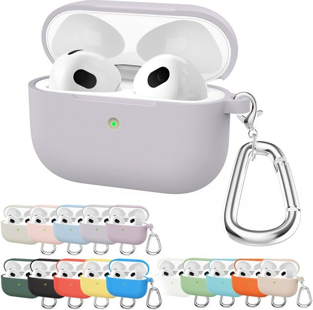 Schützende Silikonhülle für Apple AirPods 3 in Schwarz oder Weiß - Bild 1