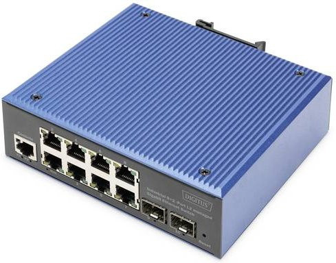 Digitus Industrial L2 Managed Gigabit Ethernet Switch 8+2 Port DN-651156 Blau - Bild 1