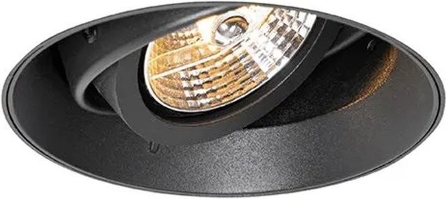 QAZQA Moderner Einbaustrahler Schwarz GU10 Rund Randlos aus Aluminium dimmbar und verstellbar - Bild 1