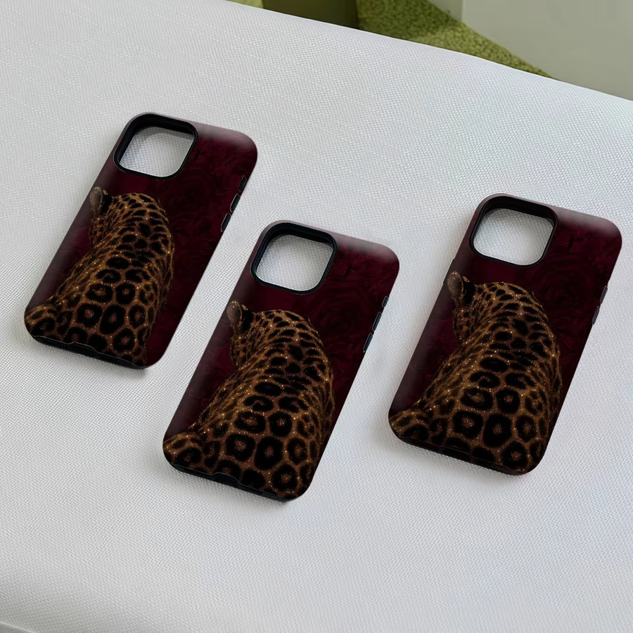 Potdemiel Magnetische Handyhülle mit Leoparden-Design in Gold für iPhone 18 17 16 15 14 13 Pro Max Plus Robuste Schutzhülle - Bild 5