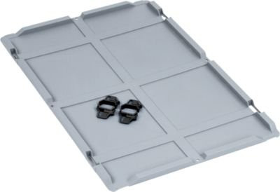 Schäfer Shop Pure Auflagedeckel Economy Serie für Euroboxen aus Kunststoff, grau, B/T: 60 x 40 cm - Bild 1