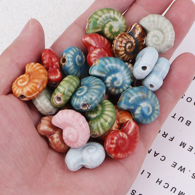 YoZuSmily Perlen, Keramik, 3D-Ozeanperlen, Bunt, Unisex, 20 x 16 mm - Bild 1