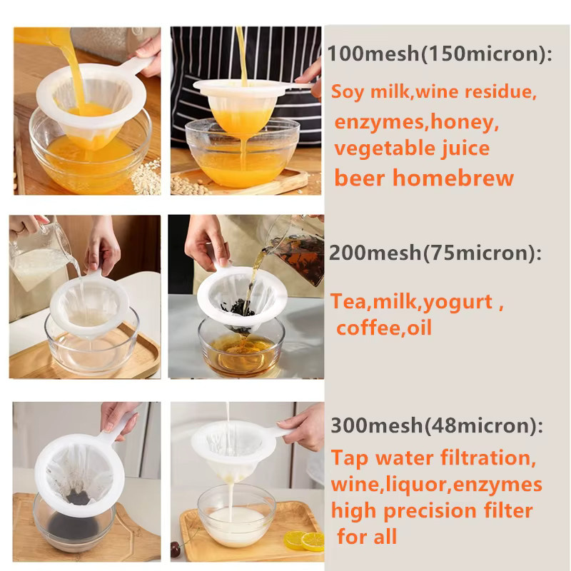 Kitchya Wiederverwendbarer Nylon Filterbeutel mit Feinmaschen-Netz in Weiß für Sojamilch, Nussmilch, Tee, Kaffee und Joghurt - Bild 3