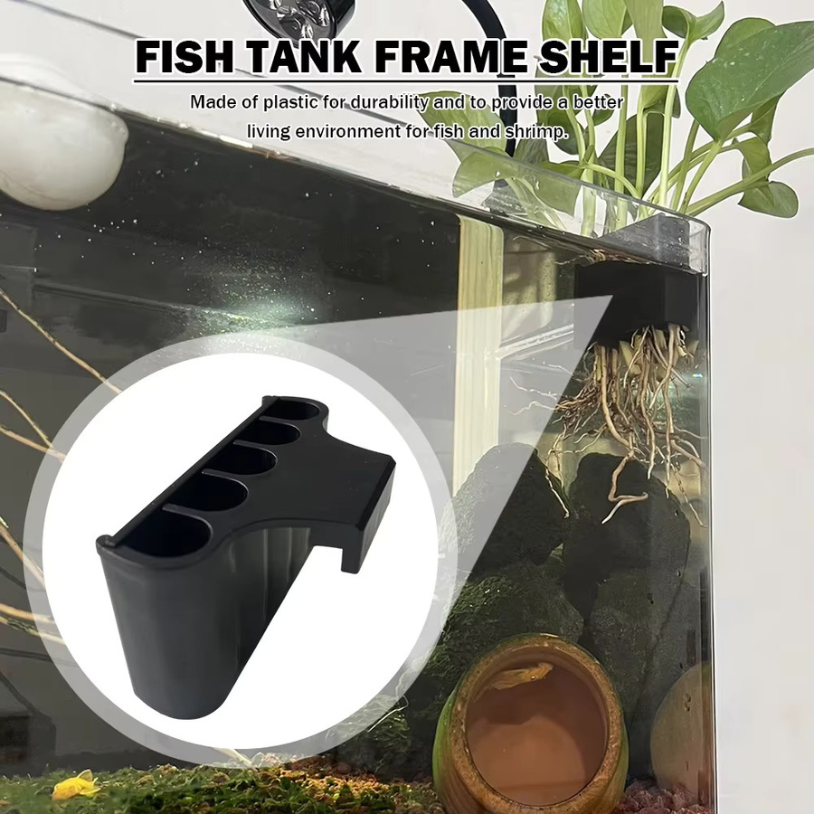 Aquarium Pflanzenkorb mit integrierten Haken für Live-Pflanzen, Schwarz - Bild 2