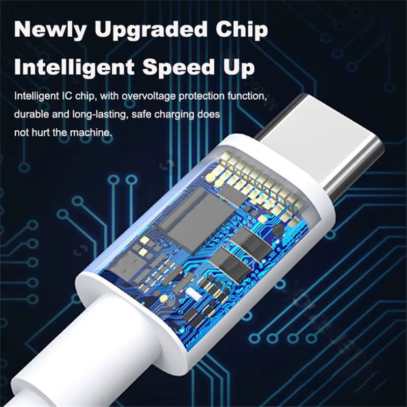 USB Typ C Schnellladekabel 120W 10A in Weiß für Huawei, Honor, Xiaomi, Realme, Samsung und Poco X6 - Bild 3