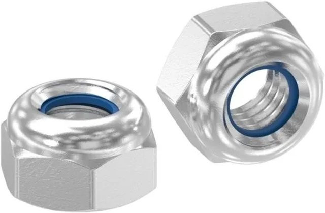 FeNau Selbstsichernde Sechskantmutter M5 aus A2 Edelstahl in Silber DIN 985 - Bild 1