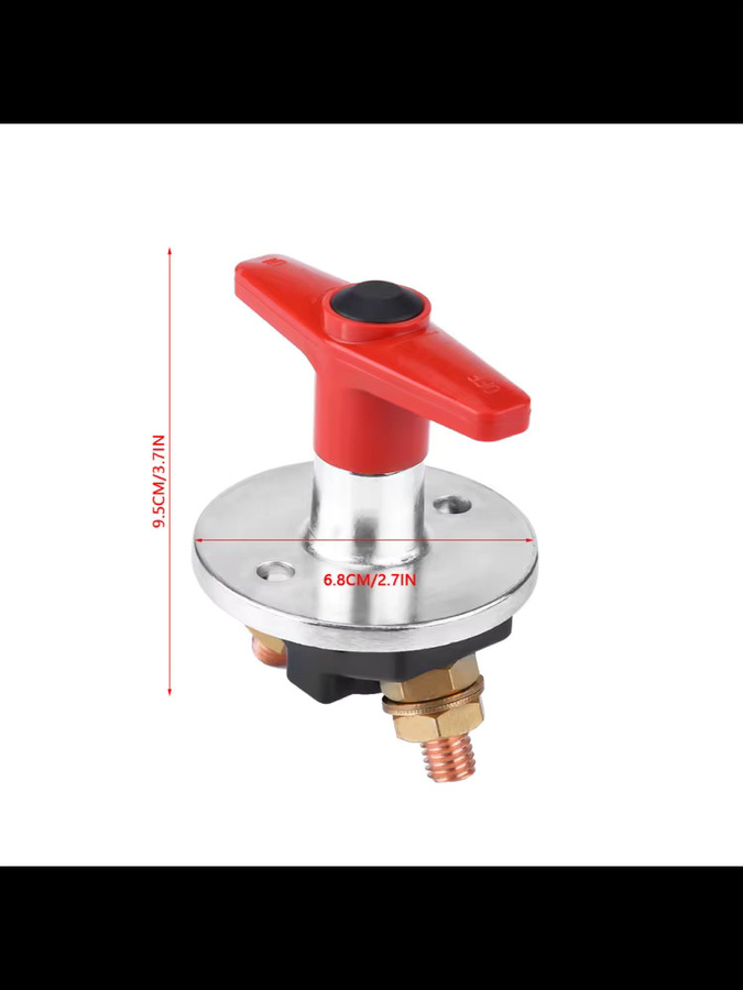 ESTINK Universal Batterie Trennschalter mit festem Schlüssel für 12V-60V Auto in Rot - Bild 5