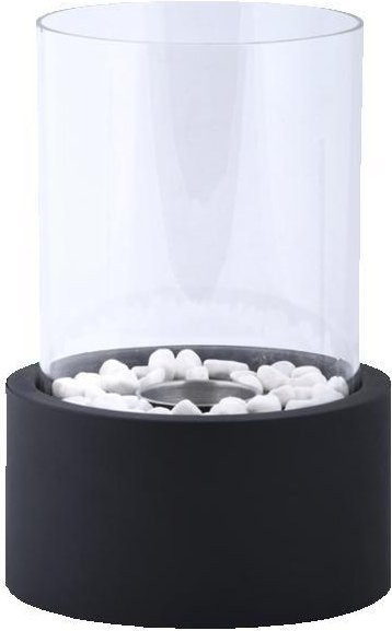 Runder Bioethanol-Tischkamin von INNOVACASA in Schwarz mit Glas und Metall, Durchmesser: 18,8 cm, Höhe: 27 cm - Bild 1