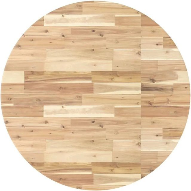 vidaXL Tischplatte Rund aus Massivholz Akazie in Braun Durchmesser: 90 cm, Höhe: 4 cm - Bild 1