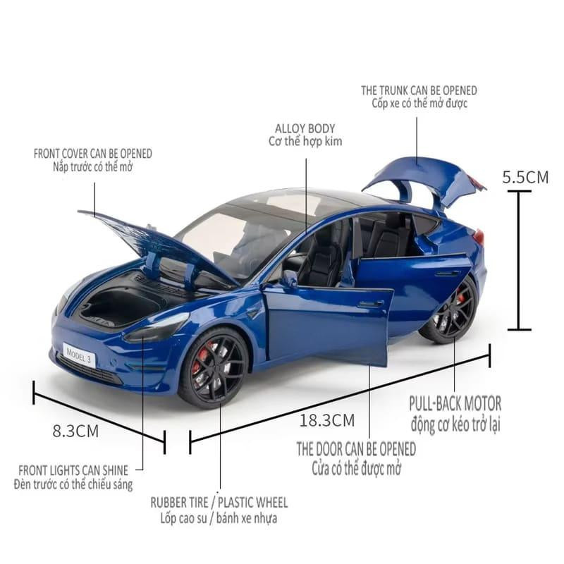 LYZRC Tesla Sportwagen Modellauto 1:24 mit Licht und Ton weiß - Bild 5