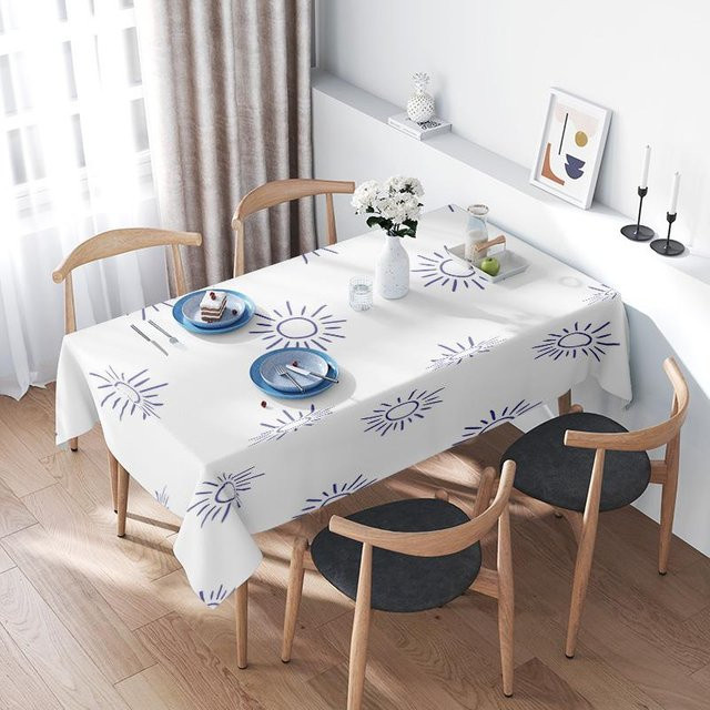 Moderne Tischdecke von JMG Household Supplies mit grafischem Muster in Weiß, wasserabweisend, B/B: 120 x 140 cm - Bild 1