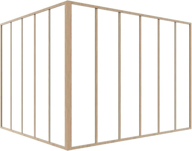 Vente-unique Glaswand Bayview in Naturfarben Hell aus Aluminium und Glas mit einer Breite von 180 cm - Bild 1