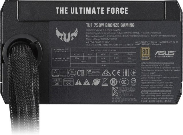 Asus TUF Gaming 750B PC-Netzteil 750W 80 PLUS Bronze in Schwarz - Bild 1