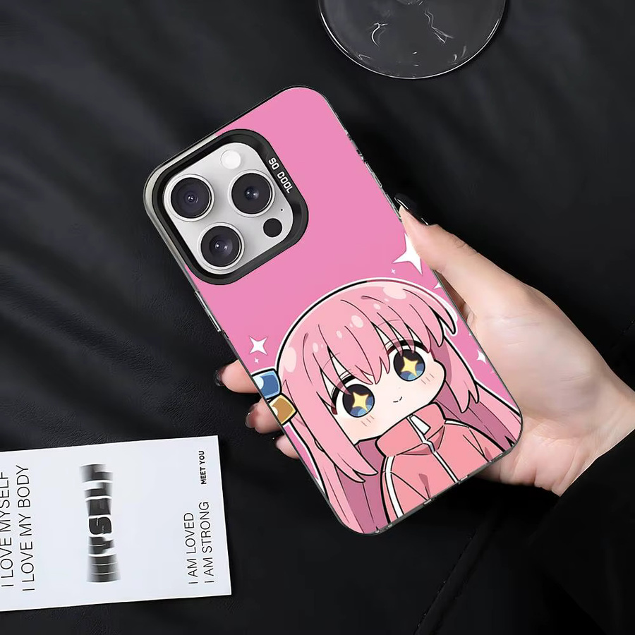 Kawaii Handyhülle Bocchi The Rock für iPhone 15 14 13 12 11 Pro Max Plus XR XS 7 8 in Pink - Bild 6