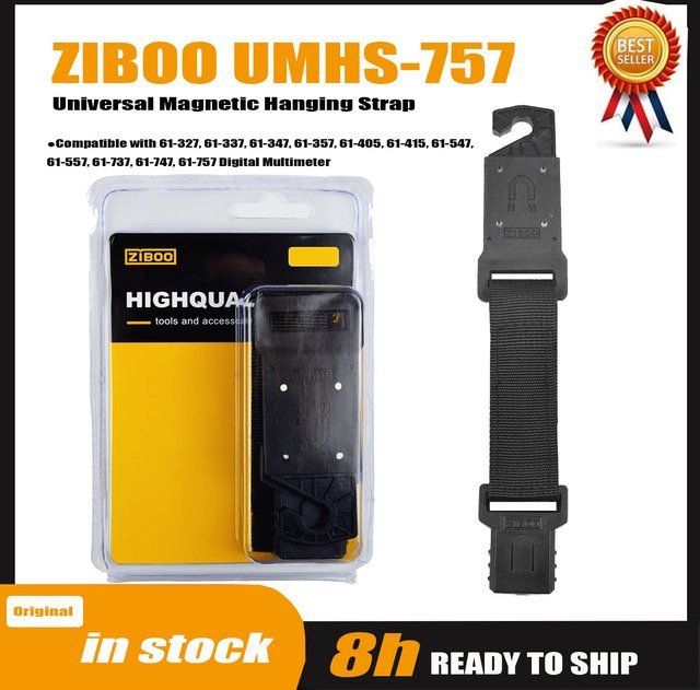 ZIBOO UMHS-757 Universeller magnetischer Aufhängegurt in Schwarz, kompatibel mit Digitalmultimetern der Modelle 61-327, 61-337, 61-405, 61-547, 61-557 und 61-757 - Bild 1