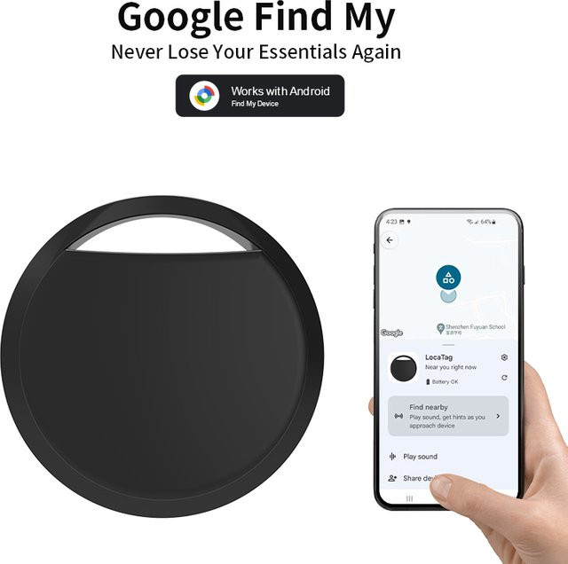 Smart Location Tracker Key Finder für Android-Telefone kompatibel mit Google Find My Device App in Schwarz oder Weiß - Bild 1