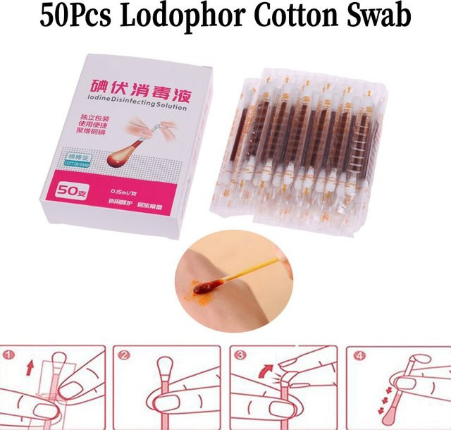 QniYdYd Jodophor Einweg-Desinfektionstupfer, 50 Stück, Unisex - Bild 1