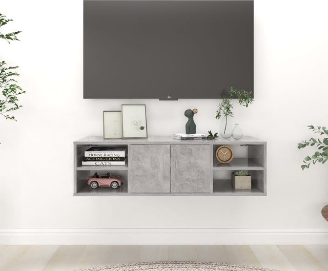 vidaXL Wandregal aus Holzwerkstoff in Betongrau, B/T/H: 102 x 30 x 29 cm - Bild 3