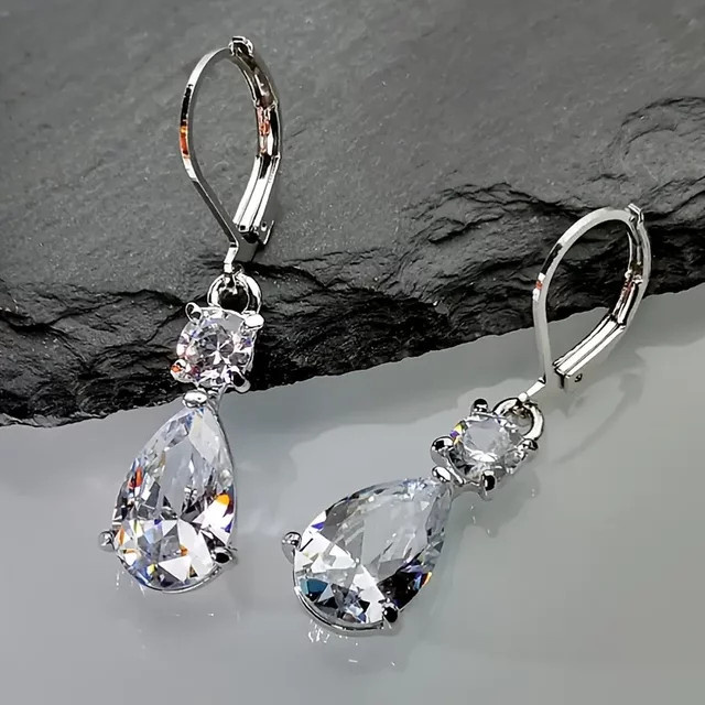 Huitan Ohrringe, Waterdrop, Zirkonia, Damen - Bild 1