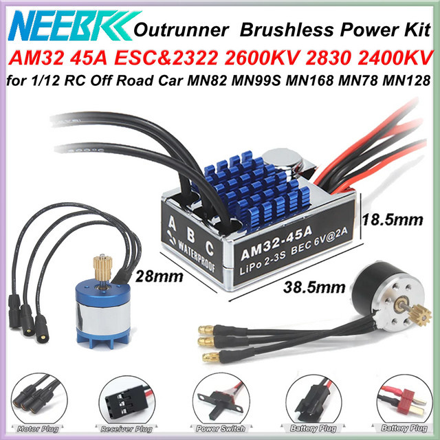 NeebRC Bürnenloser Motor, 1:12 RC Crawler Car, Metall, Zubehör - Bild 1