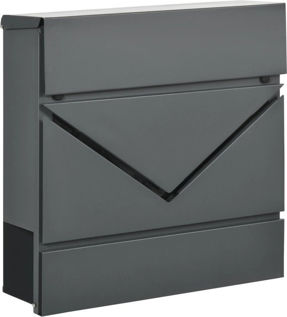 HOMCOM Briefkasten aus verzinktem Stahl in Dunkelgrau, H x B x T: 37 x 10,5 x 37 cm - Bild 1