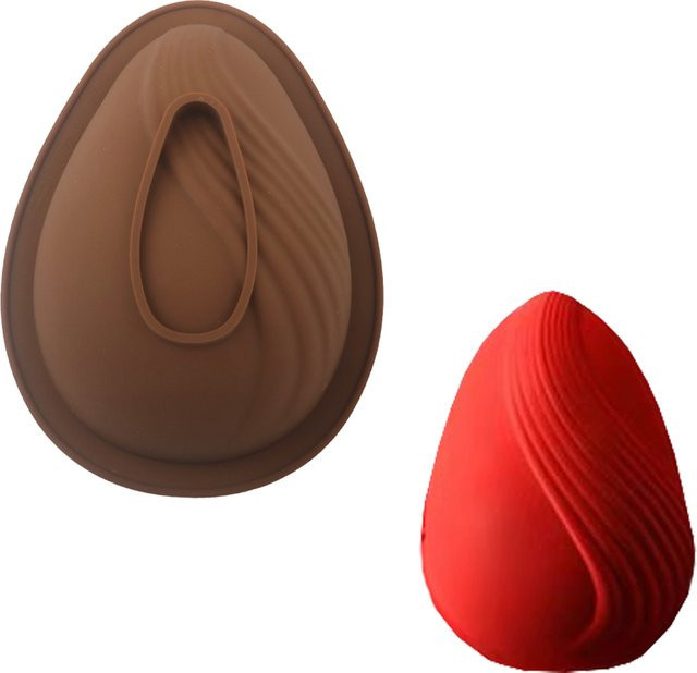 Meibum Silikon-Kuchenform für Ostereier und Osterbänder, ovale Schokoladenform für Desserts und Backwerkzeuge - Bild 1