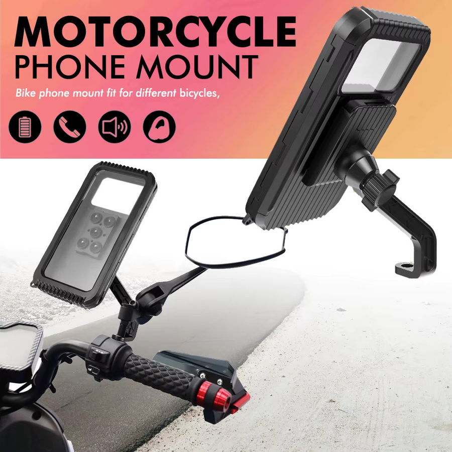 Wasserdichter Telefonhalter für Motorrad, Fahrrad, ATV und Roller in Schwarz und Transparent mit Touchscreen-Funktion aus PET-Material - Bild 3