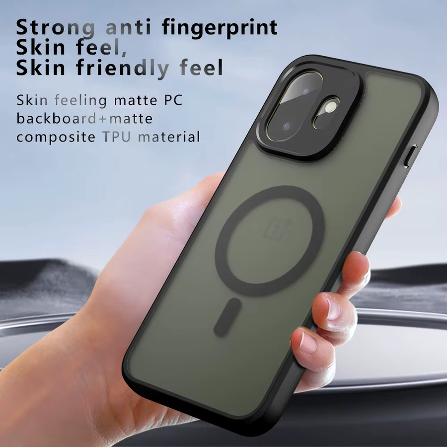 DIXSG Handyhülle für OnePlus 15T mit magnetischem kabellosem Laden, TPU-Rahmen und Hartplastik, transparent und schwarz, stoßfestes Case - Bild 4