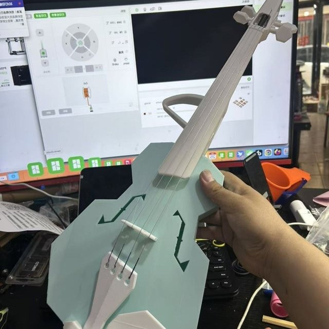 OLOMM Violine 3D-Druck, Kreative Violine für Kinder, Einsteigermodell, Saiteninstrument - Bild 1