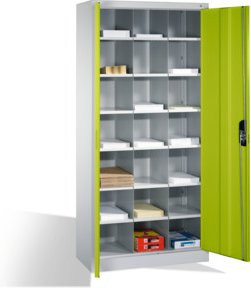 C+P Aktenschrank Acurado mit Drehtüren, Korpus Lichtgrau und Front Viridingrün, H x B x T: 195 x 93 x 40 cm - Bild 1