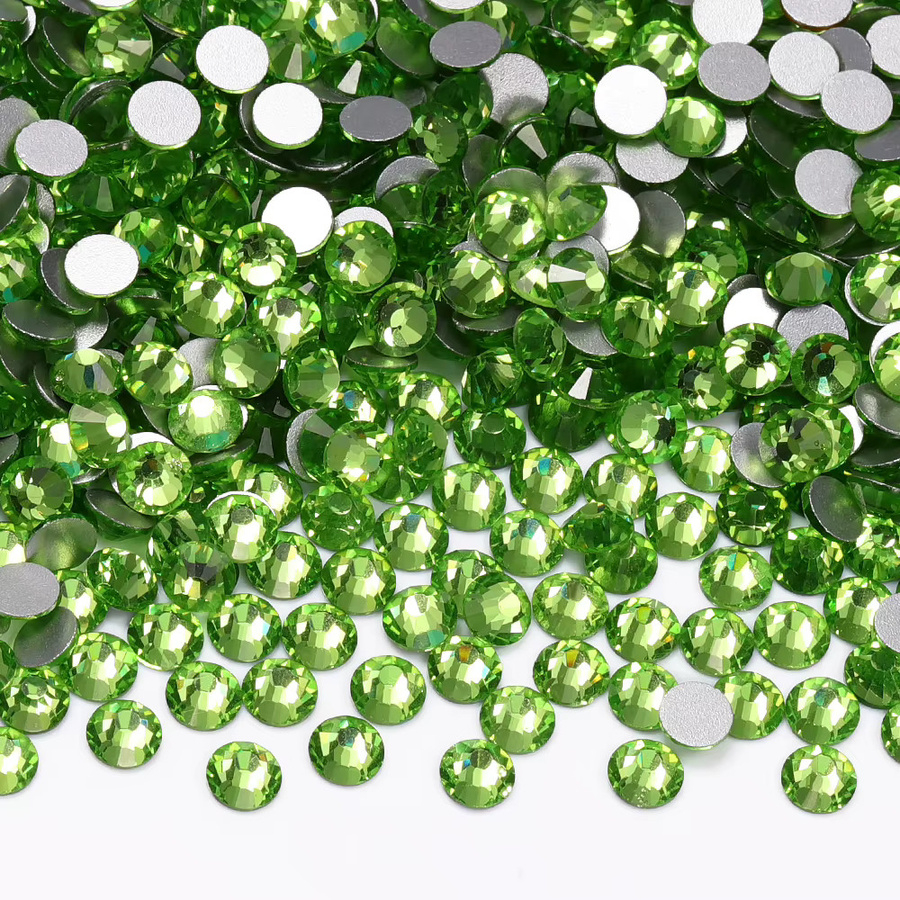 QIIY Glas Strass Steine Flatback Kristalle für Nail Art und Kleidung, SS6-SS30, Multicolour und Grün - Bild 2