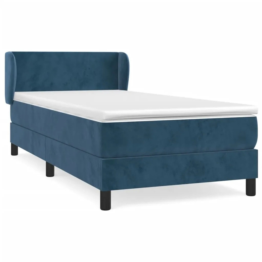 vidaXL Boxspringbett mit Matratze Dunkelblau Samt B/T: 100 x 200 cm - Bild 2