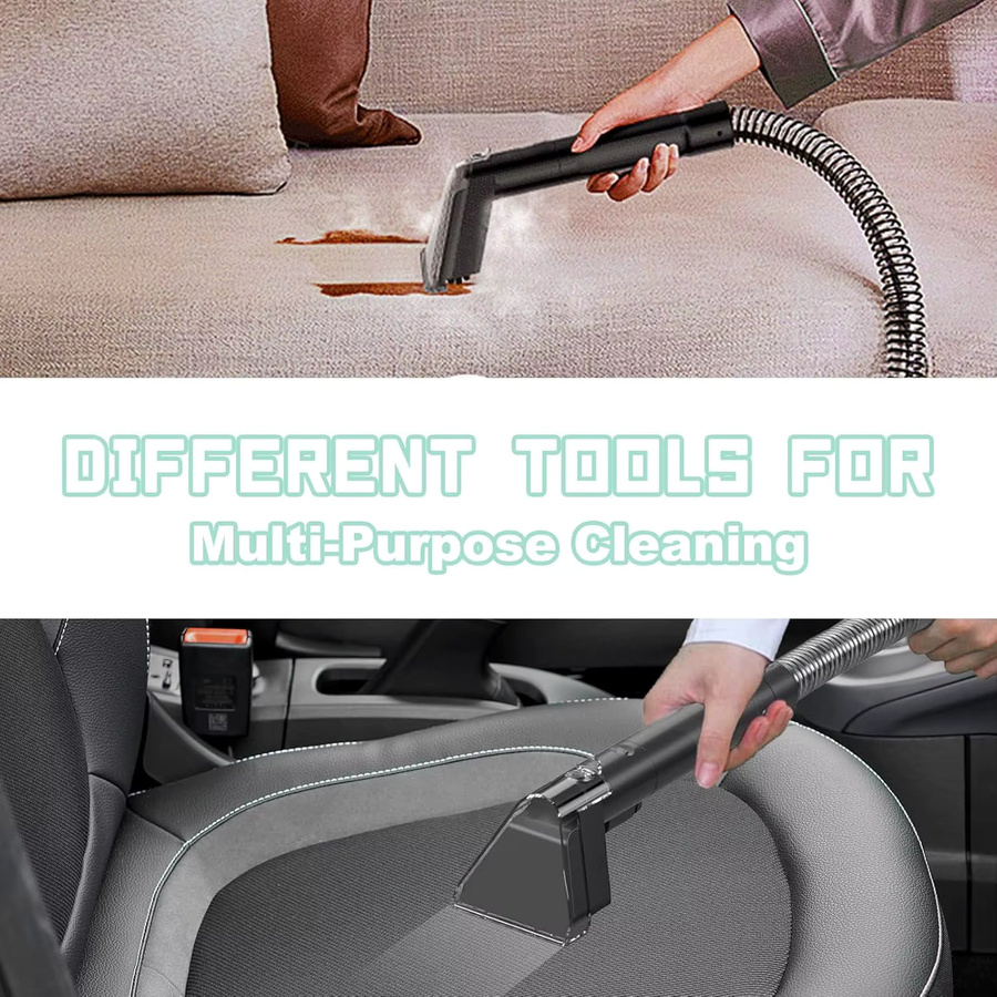 Vremota Handheld-Teppichreiniger Pro in Schwarz mit 500 W und 12 kPa für Sofa und Teppich, multifunktionaler Nassreiniger - Bild 6