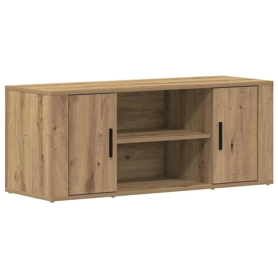 vidaXL Fernsehtisch Artisan-Eiche in Beige und Braun aus Holzwerkstoff, B/T/H: 100 x 35 x 40 cm - Bild 2