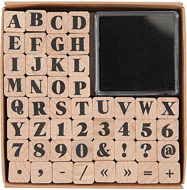 Rico Design Paper Poetry Stempelset ABC und Zahlen in Schwarz - Bild 1